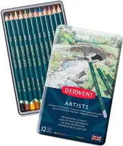 Derwent Artists Colouring Pencils, Drawing & Colouring, Set of 12, Ideal for Ble