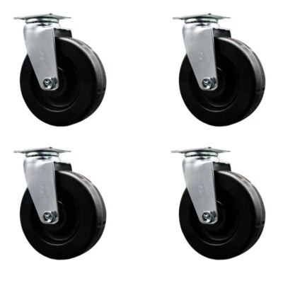 6 Inch Phenolic Wheel Swivel Caster Set with Roller Bearings SCC