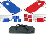 RYUREI Portable Classic Cornhole Sets 2PCS Bean Bag Toss Game Set for Outdoors Home Game Multiplayer Sports Includes 8 Premium Bean Bags