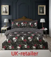 v4765 Bed Sheets Skull Duvet Cover Rose Duvet Cover Black and White Gothic Duvet Cover Set Bed Sheets IU4765