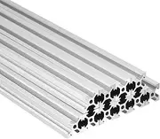 uxcell 10 Pcs V Slot 2020 Aluminum Extrusion European Standard 1000mm 39 Inch Length Anodized Rail Silver White for CNC DIY 3D Printer and Industrial