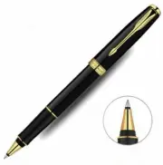 Excellent Parker Sonnet Rollerball Pen Bright Black Gold Clip 0.5mm Black Ink