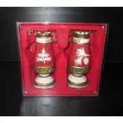 Fitz and Floyd Classic Christmas Holiday Solstice NIB Salt Pepper 2005 Retired