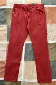 AG the everett sulfur mahogany red lightweight linen cotton pants 36 x 34 NEW