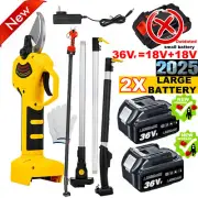 AU 18V 50mm Cordless Brushless Pole Pruning Shear Cutter Scissor with 2 Battery