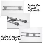 RV adjust fridge & storage cupboard cabinet SILVER DOUBLE BAR 40-71cm caravan