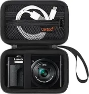[Canboc] Carrying Case for Panasonic LUMIX TZ99/ ZS99/ LX10/ ZS80/ ZS100/ ZS70/ ZS200/ ZS60 4K Digital Camera, Point and Shoot Camera Bag, Zipper Mesh Pocket fits USB Cable, Batteries, Black