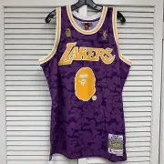 BAPE x Mitchell & Ness Lakers ABC Basketball Swingman Purple Jersey Medium