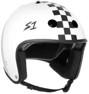 S-One Helmet Retro Lifer White Gloss/Black Checkers