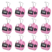 12Pcs Clicker Counter, 4 Digit Mechanical Handheld Tally Click Counter Pink