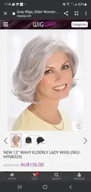 12" Wavy Elderly Lady Wig