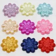 200 Mixed Color Flatback Pearl Sunflower Beads Flat Back Scrapbook Craft 13mm