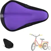 Kids Gel Bike Seat Cushion Cover for Boys & Girls, 9"x6" Breathable & Extra Soft Memory Foam Children Bicycle Saddle Pad with Water&Dust Resistant Cover