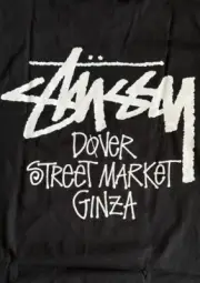 STUSSY DOVER STREET MARKET DSM GINZA MEN'S T-SHIRT BLACK SIZE LARGE - NEW W/TAG