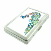 Peacock Em1 Cigarette Case with Built in Lighter Metal Wallet