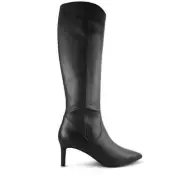 Wittner Dorothee Black Leather Stiletto Heel Knee High Boot Size 36