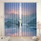 Superimposed Shadow 3D Curtain Blockout Photo Printing Curtains Drape Fabric