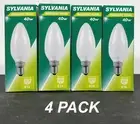 4 x 40W Candle Shaped Light Globes Bulbs Lamp E14 Small Screw Incandescent Pearl