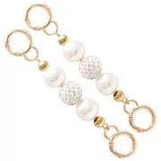 Piutouyar Pearl Purse Chain Extenders, Beaded Purse Strap Bag Pearl silver