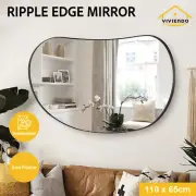 Viviendo Pebble Wall Mirror Irregular Shape Vanity Bathroom Mirrors Metal Frame
