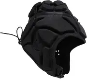 BELLIFFY Baseball Protective Gear Hat Goalkeeper Helmet Cap Scrum Headgear Cricket Scrum Cap Rugby Helmet Adult Goalkeeper Chin Football Head Guard Skull Head Headgear Nylon Black