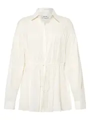 Matteau | Embroidered Drawcord Tunic in White | The UNDONE