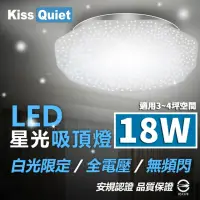 在飛比找momo購物網優惠-【KISS QUIET】LED 吸頂燈 22W亮度18W功耗