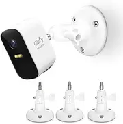 [HOLACA] 360° Adjustable Wall Mounts forArlo Pro 4, Arlo Pro 3, Arlo Ultra, Reolink Argus 2, Argus Pro, EufyCam 2C Camera,Ring Stick Up Cam Wired/Battery HD Security Camera Accessories (3 Pack, White)