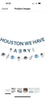 Houston We Have A Boy Banner, Outer Space Themed Banner, Astronaut Baby