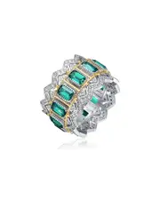 Genevive Two-Tone Plated CZ Ring