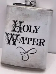 Holy Water Flask 8 oz Stainless Steel Screw Down Cap Hip Pocket Liquor Alcohol