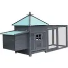 Chicken Coop with Nest Box Grey 190x72x102 cm Solid Firwood vidaXL