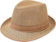 [HAMKVBPR] Men's Jazz Hat Neutral Classic Summer Casual Hat Breathable Jazz Hat Sunshade Hat Mens Panama Hat