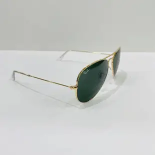 Ray-Ban雷朋經典款飛行員太陽眼鏡金色框配墨綠色鏡片RB3026 L2846