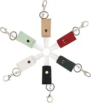 WUMUZAI 6 Pack Keychain Alcohol Spray Bottle, 30ml Mini Travel Size, Portable Refillable Hand Sanitizer Case Holder, Empty Small Perfume Bottle for Water Soap Lotion