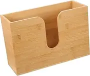 WOONEKY Bathroom Napkin Holder Wall-Mounted Paper Towel Holder Wooden Tissue Box Napkin Dispenser for Kitchen Bathroom
