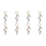 8x LVD Keyring White Seahorse Decoartive Womens Clip On Ring w/ Keychain 3x5.5cm