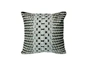 Metallic Thread Embroidery Cushion Cover Circles Black