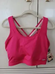 Avia Women's PLUS Strappy Back Medium Compression Sports Bra PINK 3XL/3XG