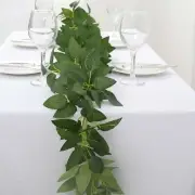 6 ft GREEN Silk Rose LEAVES Garland Artificial Hanging Greenery Vine Events
