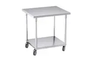 SOGA 80cm Commercial Catering Kitchen Stainless Steel Prep Work Bench Table with Wheels