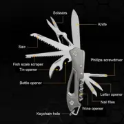 Outdoor Multifunctional Swiss Folding Knife Camp Multi Tool Portable Scissor Saw