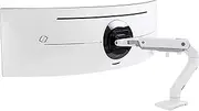 Ergotron – HX Single Ultrawide Monitor Arm with HD Pivot, VESA Desk Mount – for 1000R Curved Monitors Up to 49 Inches, 12.7 to 19.1kg – White