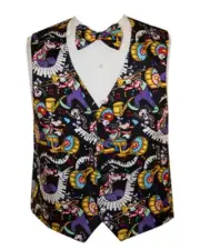 Men's Goofy Plays the Piano Tuxedo Vest and Bow Tie