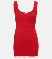 [Magda Butrym] Magda Butrym Lace-trimmed minidress AU 12 red
