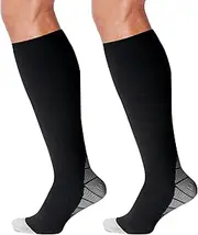 MEGAVOW 1 Pair Sports Compression Stockings Men Women Support Stockings Thrombosis Stockings Compression Socks for Sports Running Flight Travel, black, Small-Medium