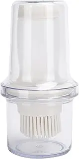 Silicone Oil Brush Bottle with Push Trigger Dispenser Lid Heat Food Grade Basting Tool for BBQ Grilling, Baking, Cooking, Jam Spreading, Meat Basting