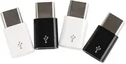 4 Pieces USB-C Adapter, Micro USB to USB C Type-C Connector for P9/P10/Nova,Galaxy S8 Other Type C Devices (2 Black&2 White)