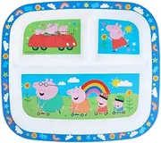 Peppa Pig Hooray 3-Section Children's Divided Plate - BPA-Free, Durable & Colorful Dining for Toddlers and Children, Perfect for Balanced Meals