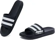 [JOMIX] Men's Bathing Shoes Summer Lightweight Bathing Slippers Flat Slippers Non-Slip Slippers, black, 8.5 AU